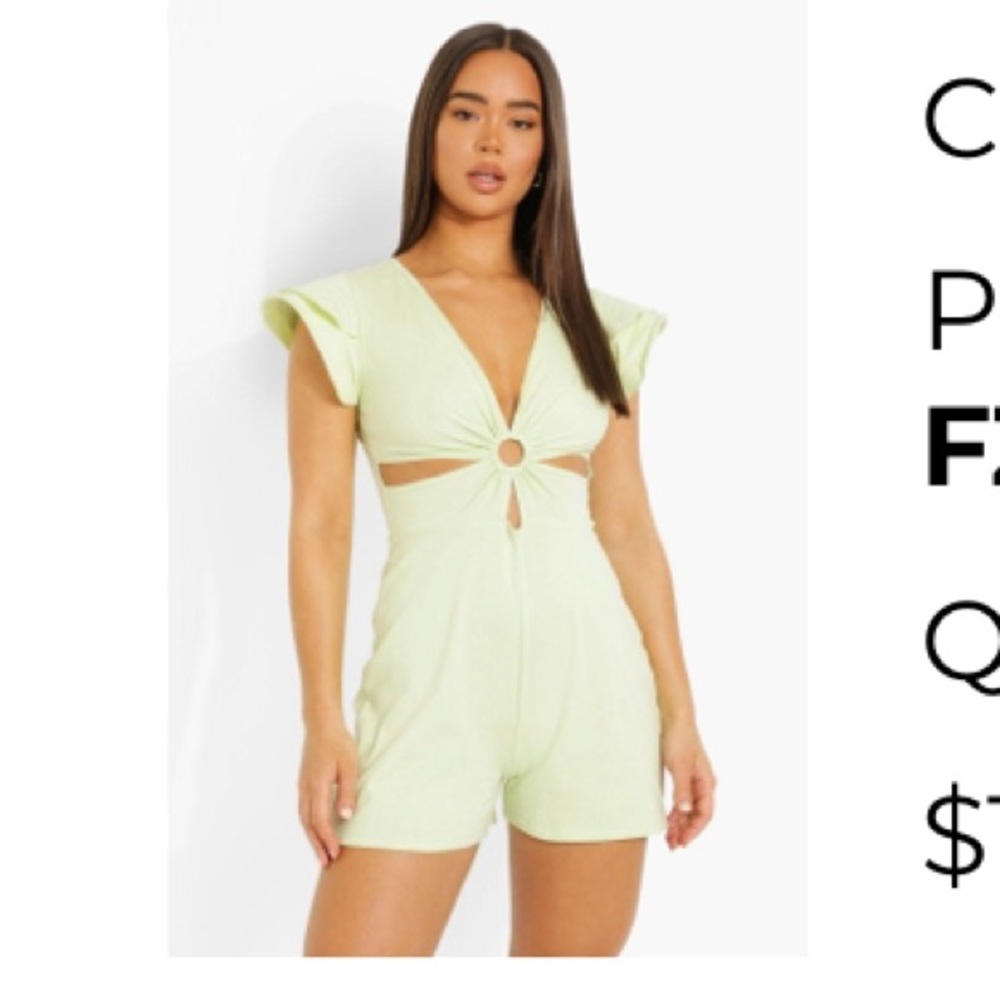 Boohoo lime green romper